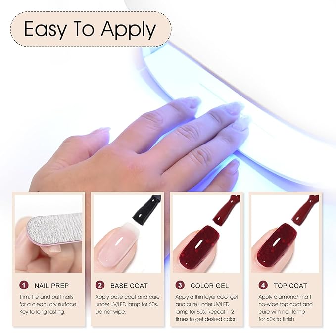 VENALISA Red Glitter Gel Polish 1 Pcs Red Color Gel Nail Polish Soak Off UV Gel DIY at Home Manicure Salon Nail Art For Girls Women