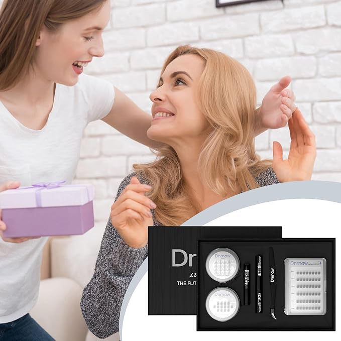 Luxury Lash Clusters Kit - Wispy & Fluffy Cluster Eyelash Extensions 8-16mm, 150H Wear | Korean Hypoallergenic PBT Fibers, Waterproof Glue & Seal | Gift Ready Premium Box (Mix-black box)