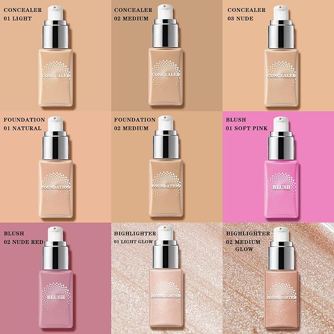 Liquid Highlighter Makeup, Cream Glassy Highlighter for Face Natural Glow Finish Illuminator Buildable Long Lasting Illuminating Glow Makeup - 02 Medium Glow