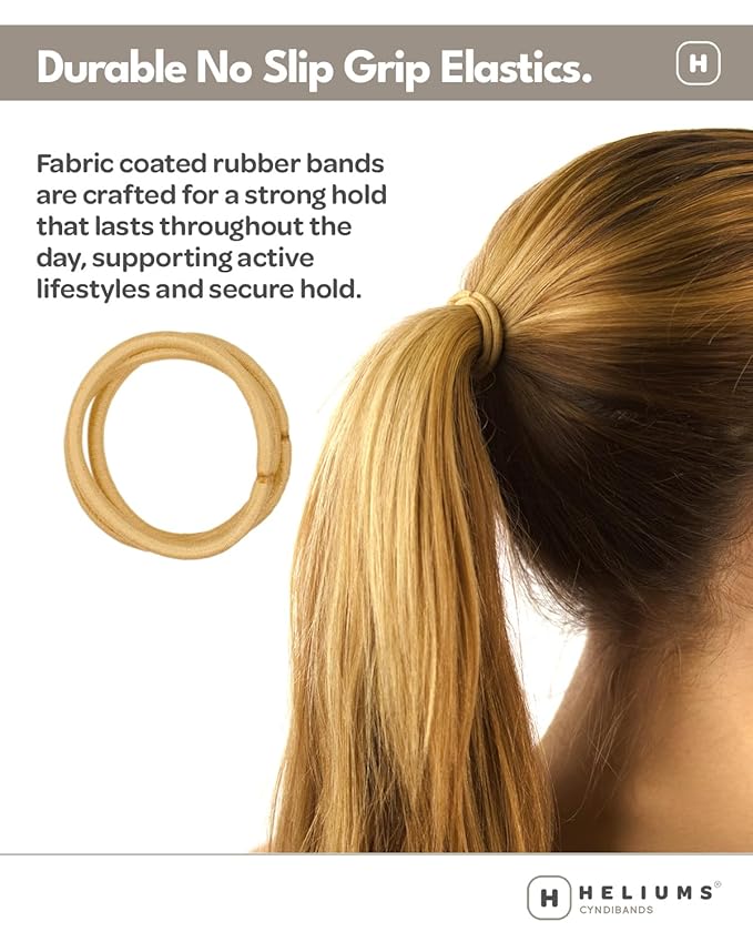 Cyndibands Hair Ties for Red Hair - No Damage Hair Elastics, 4mm Ponytail Holders for Woman - 24 Count (Redheads - Auburn, Ginger, Copper)