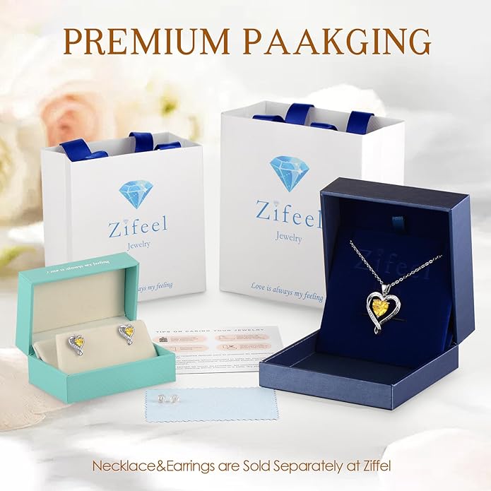 Zifeel Earrings for Women, S925 Sterling Silver Rose Gold Birthstone Heart Studs Earring for Girlfriend Wife, Anniversary Birthday Christmas Valentines Mothers Day Gifts Jewelry for Women Wife Her Mom