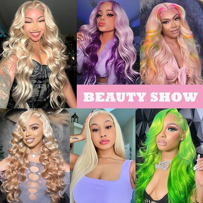 613 Frontal Body Wave 13x4 Transparent HD Lace Closure Ear To Ear Blonde Frontal Free Part Pre Plucked with Natural Hairline 12A Brazilian Virgin Remy Human Hair Extension 22 Inch