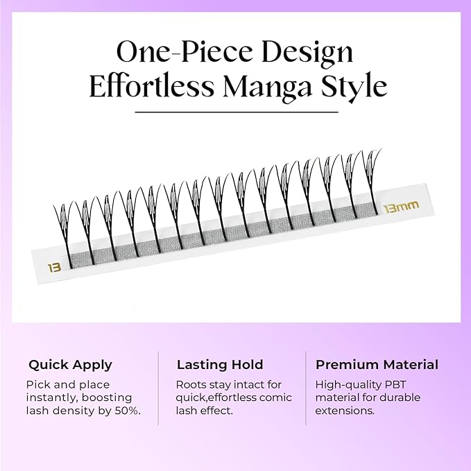 SAIGON LASH Anime Lash Kits Promade Fans –3D & 12D Wispy Volume Lashes, CC Curl 0.07, Mixed Length 6–13mm, Loose Handmade Extensions for Lash Artists (Black-C-0.05-6 - 13mm)