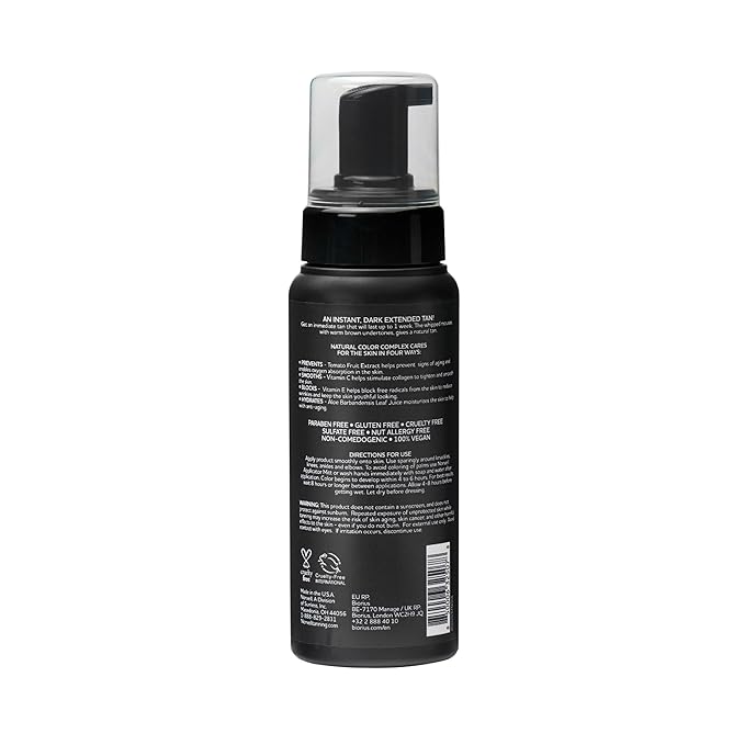 Norvell Sunless Dark Self Tanner Mousse with Bronzer 8 fl oz – Instant Natural Looking Fake Tan for a Bronzing Glow, Streak Free, Fast Drying, Long Lasting Sunless Tanning Color
