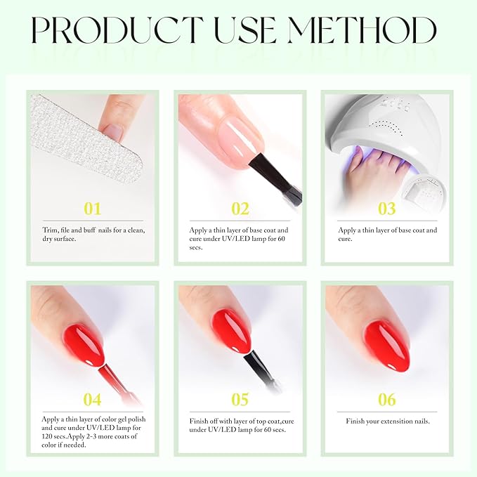 Double Rhythm Gel Polish 15ML Jelly Sheer Pastel Light Milky Color Pearl White Bottle 1 PC 0.5 OZ Full Size Nail Art Salon at Home (Neon Green-D1042)