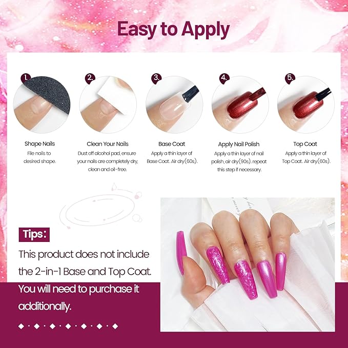 OpenLive 10ml 6 Colors Red Glitter Nail Polish Set Glitter Rose Red Pink Deep Purple Series Nail Polish Gifts for Women