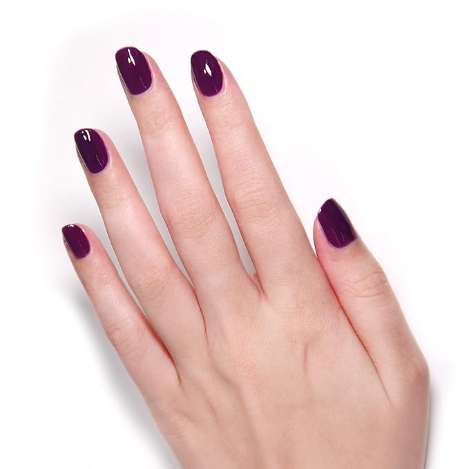LONDONTOWN UV/LED Gel Nail Polish - Long Lasting, Chip Resistant High Shine Color - Glossy Deep Purple, Portobello Plum, 12ml/.40fl oz