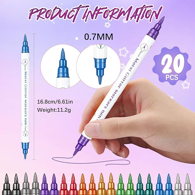 MKNZOME 10 Color Nail Art Pens, Double-ended Nail Polish Pens Drawing Painting Point Liner Acrylic Painted Pen Kit, DIY Nails Art Design Manicure Tools Christmas Gifts 2026 Upgrade (2 Set)