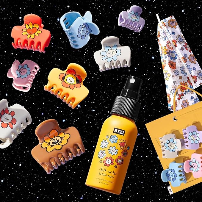Kitsch BT21 Recycled Plastic Puffy Medium Hair Clips for Women, Medium Claw Clip for Thin & Thick Hair | Ideal Gifts for Women - SHOOKY, 1pc
