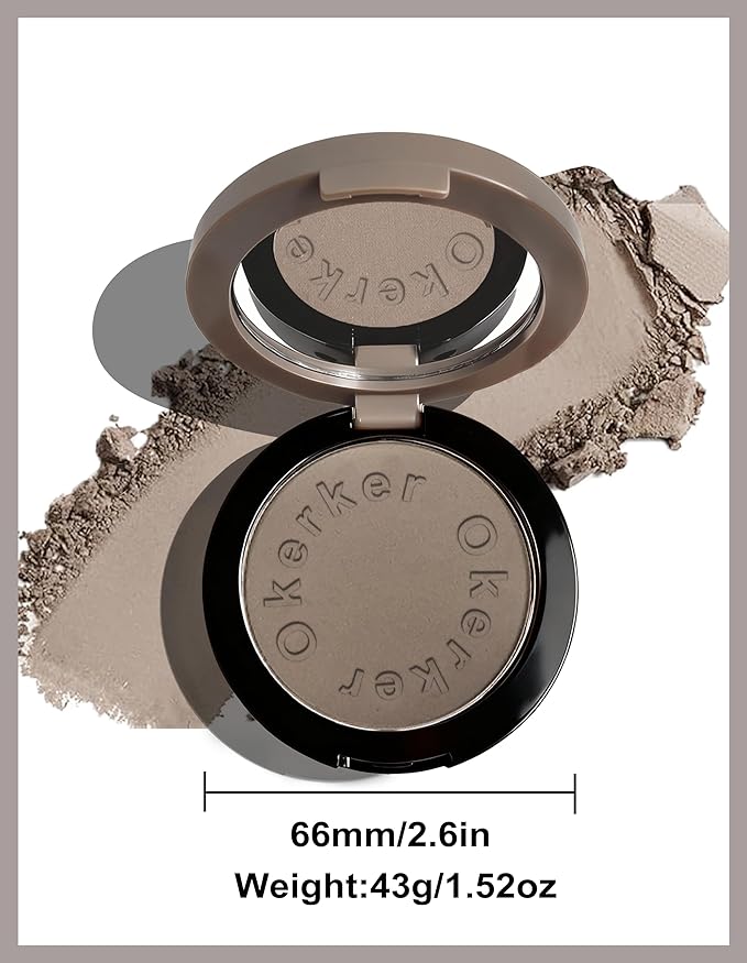 Cool Toned Contour Palette with Mirror, Taupe Grey Contour Powder for Fair Pale Light Cool Toned Skin,Neutralizes Redness, No Orange, Nose Contouring Bronzer Powder with Nose Contour Brush