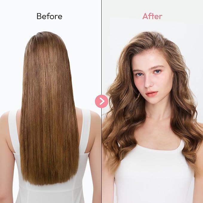 VODANA Professional GlamWave Ceramic Curling Iron, Long-Lasting Natural Curls, Instant Heat, Hair Curler, Curling Wand, Available in USA (1.4 inch, White)