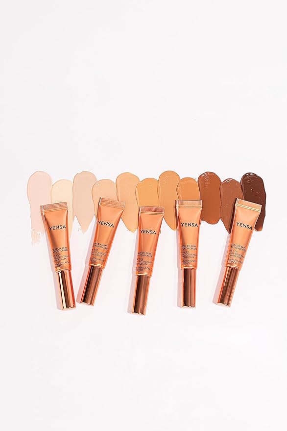 YENSA Skin On Skin BB + CC Full Coverage Concealer - Color Correcting Serum Concealer - Creaseless & Brightening Formula with Hyaluronic Acid & Superfood Complex - Light Medium (0.34 Fl oz)