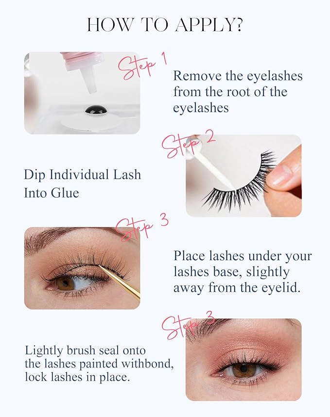Short Lashes Natural Look Wispy False Eyelashes Flared Strip Eyelash Small Lash Fluffy Clear Band 7 Pairs C21