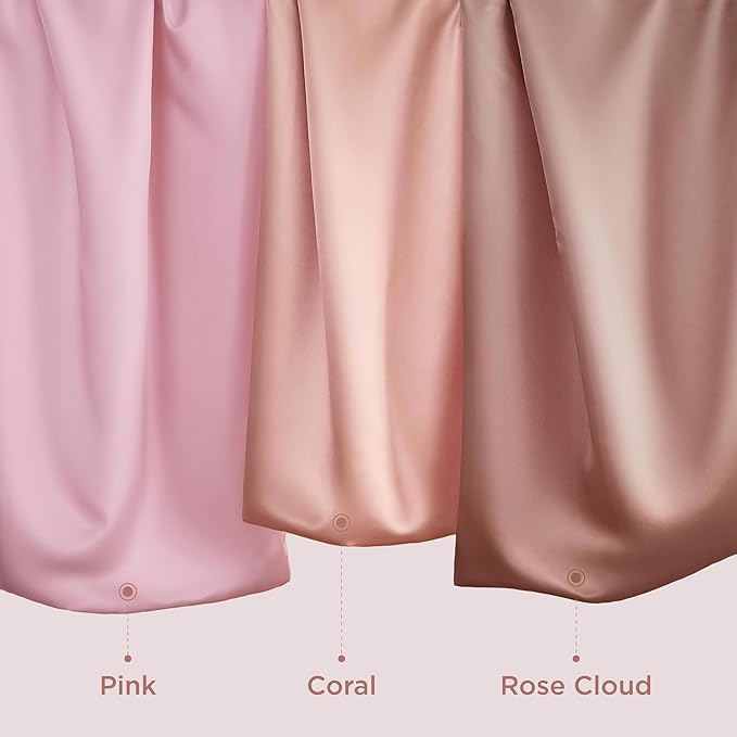 Bedsure Satin Pillowcase for Hair and Skin Queen, Similar to Silk Pillow Cases, Pillow Cases Set of 2 with Envelope Closure, College Dorm Room Decor,Rose Cloud, 20x30 Inches, 2pcs