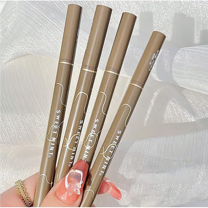 Quick-Drying Waterproof Superfine Eyeliner Pen, 4pcs Hyper Easy Liquid Pen No-Skip Waterproof Very Fine Eyeliner Makeup Long Lasting High Pigmented Smudge Proof Formula (Dark Brown 4PCS)