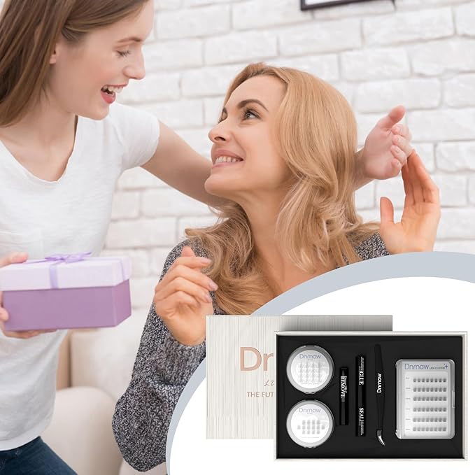Luxury Lash Clusters Kit - Wispy & Fluffy Cluster Eyelash Extensions 8-16mm, 150H Wear | Korean Hypoallergenic PBT Fibers, Waterproof Glue & Seal | Gift Ready Premium Box (Mix-sliver box)