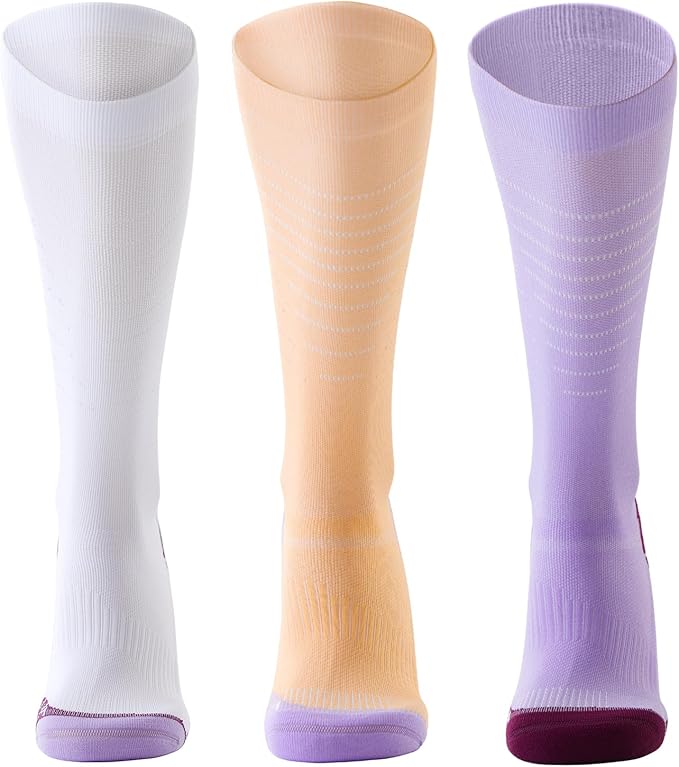 CelerSport 3 Pairs Compression Socks for Men and Women 20-30 mmHg Running Support Socks