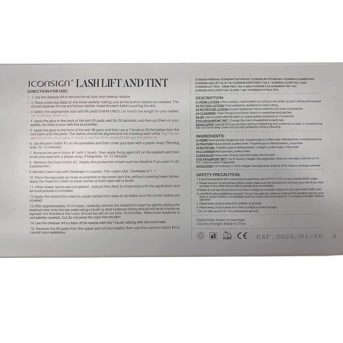 Lash Lift and Black Kit, Eyelash Perm and Black Kit, Professional Black Color Eyelash & Eyebrow Lift Set, Quick Lifting & Voluminous Coloring for Lash Lifting, Easy to Use & Lasting Curl at Home