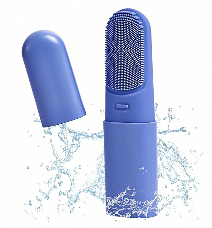 Facial Scrubber Electric Facial Cleansing Brush with Heated, Makeup Remover Cleansing Exfoliating and Massaging,3 Modes,Waterproof Rechargeable Silicone face Brush for Woman & Men(Mist Rose Pink)
