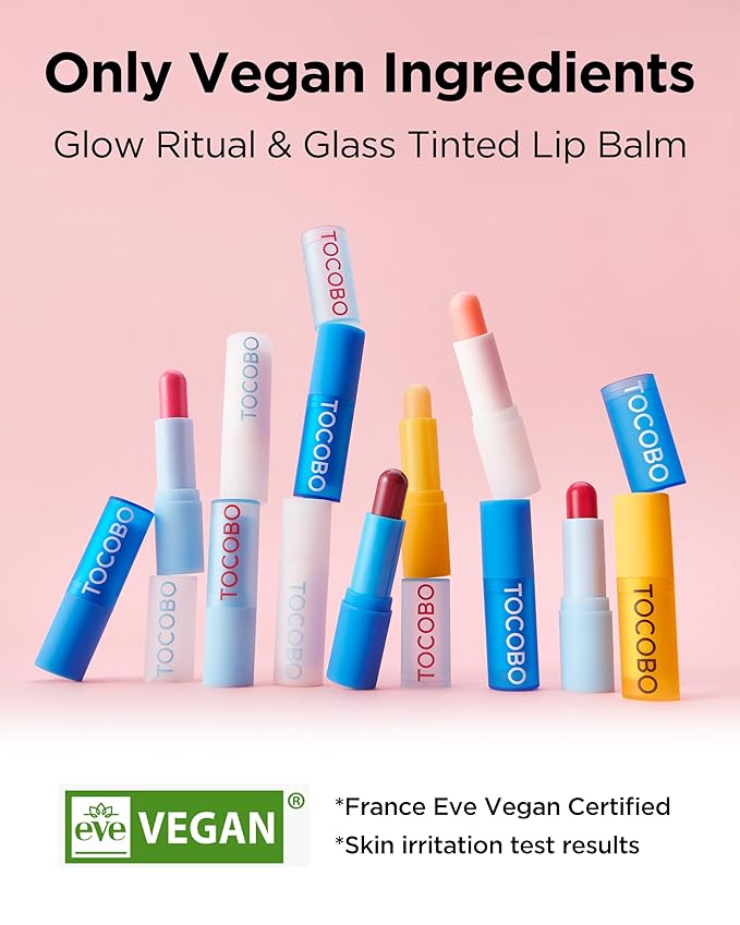TOCOBO Glass Tinted Lip Balm 013 Tangerine Red 0.67 oz /19g | Glow Moisturizing Vegan Lip Balm & Vivid Tinted Transparent Color