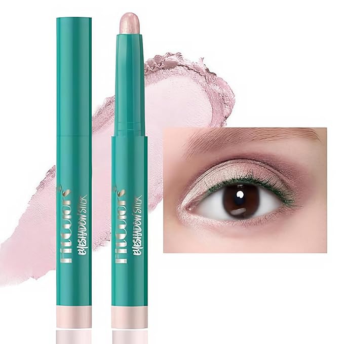 Eyeshadow Stick,eyeshadow pencil,Creamy Twist Up Pencil for Sensitive Eyes, Vegan & Non Toxic | Crease Proof, Long Lasting Makeup (Travel Size, Matte/Shimmer) Soft Pink # 01