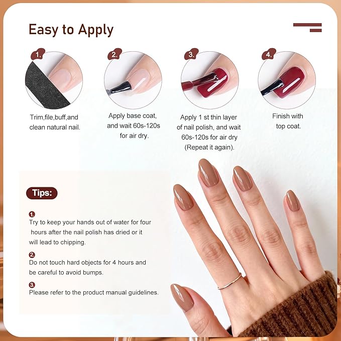 OpenLive 12Pcs Rose Nail Polish Set with Base and Top Coat Burgundy Dark Wine Cherry Red Hot Pink Fingernail Polish Kit Air Quick Dry Regular Finger Nail Polish Pack for Women Gift Holiday