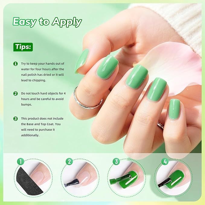 OpenLive Green Nail Polish 6Pcs Nail Polish Set All Seasons Neutral Color Quick Dry Nail Polish Set for Collection St. Patrick's Day Gift for Her