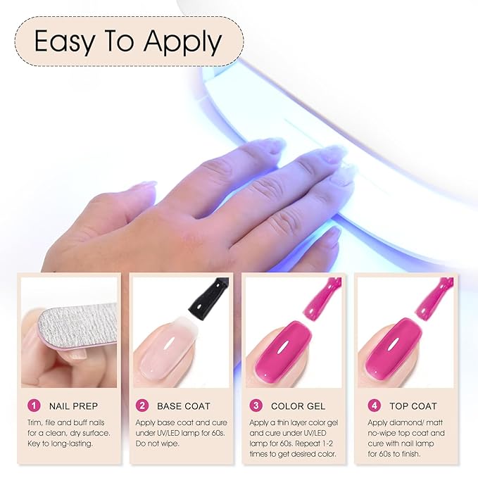 VENALISA Pink Gel Nail Polish 1 Pcs Hot Pink Color Gel Polish Soak Off UV Gel DIY at Home Manicure Salon Nail Art For Girls Women
