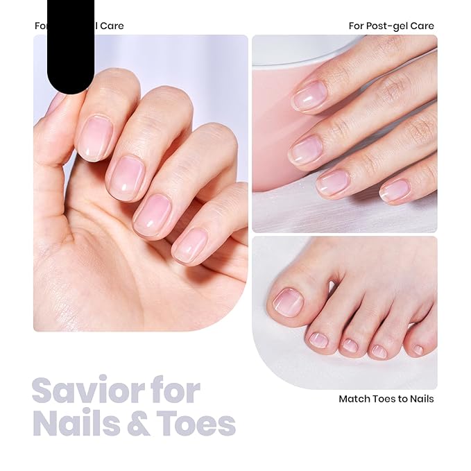Beetles Nail Strengthener - Clear Nail Concealer Fast Air Dry Clear Air Dry Nail Growth for Damaged Uneven Nails Fingernail Polish Imperfection Masking for Sheer Shine DIY Manicure Salon Quality