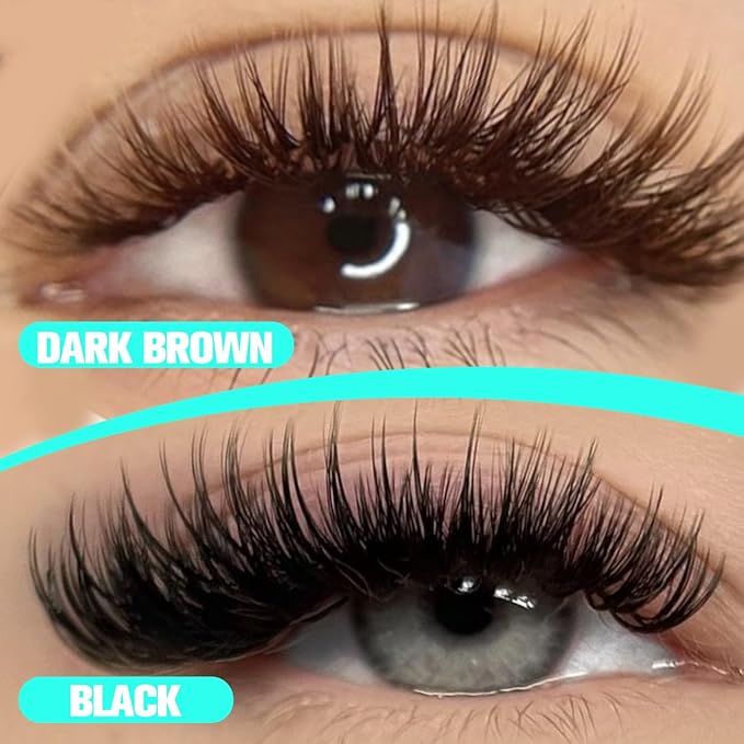 VAVALASH Colored Lash Extensions Dark Brown Eyelash Extensions 0.03 0.05 0.07 0.15 Volume Lash Extension 13-20mm Mixed Lashes C D Curl Premium color Lashes Extension(Dark Brown-0.05-C-13-20mm)
