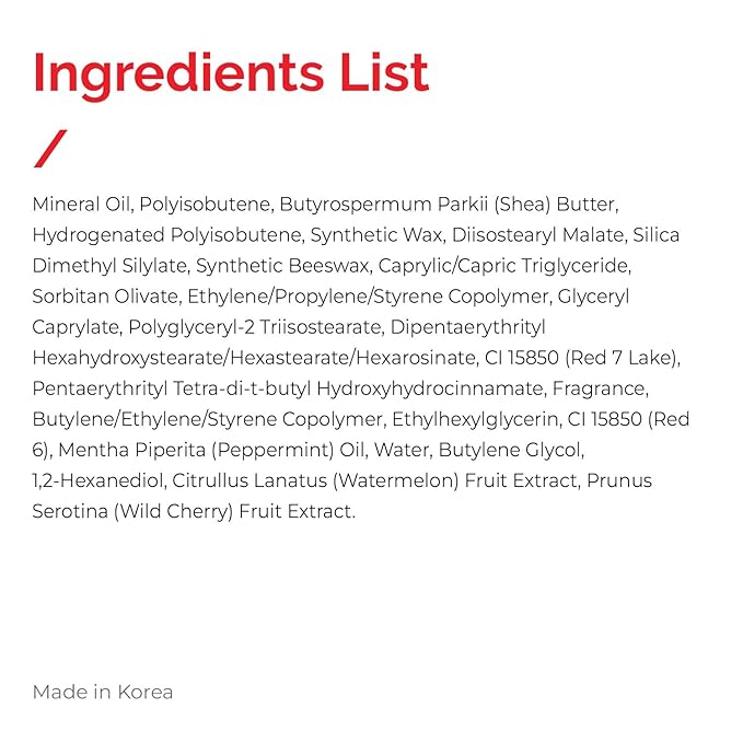 Look At Me Cherry Watermelon Dewy Tinted Lip Balm, Natural Ingredients, Korean Skin Care, Long-Lasting Moisture, Gifts For Women (0.2 fl.oz.)