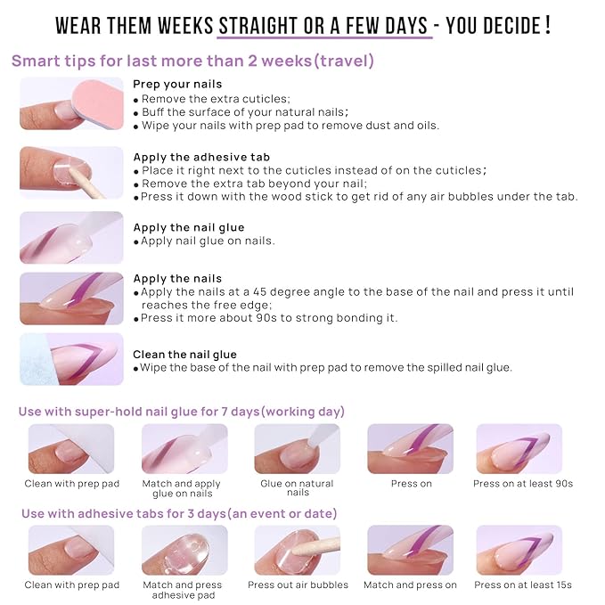 BTArtbox Square Ombre Press On Nails -Soft Gel Press On Nails Short with Nail Glue, 15 Sizes - 30 Reusable Fake Nails Kit, Vanilla Cream