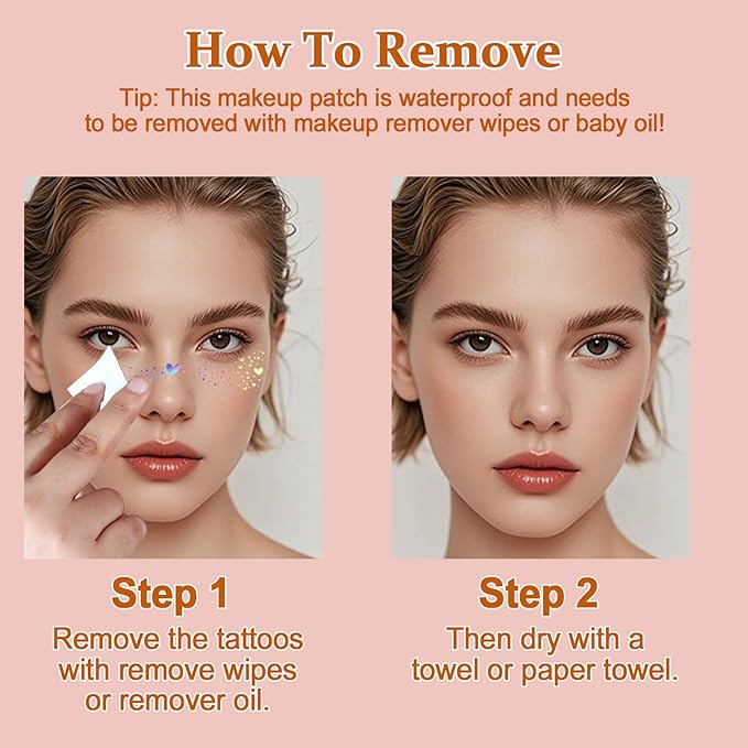 Boko 10Pcs Holographic Glitter Freckles Face Tattoo, Star Face Glitter Speckles Makeup Patches for Pride Accessories, Waterproof Sparkle Temporary Tattoos for Festival Concert Party Rave Accessories