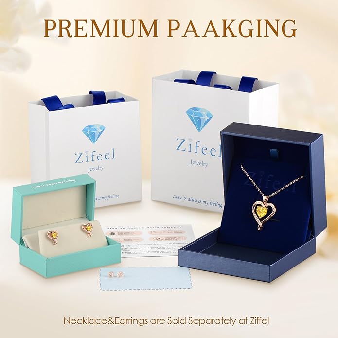 Zifeel Earrings for Women, S925 Sterling Silver Rose Gold Birthstone Heart Studs Earring for Girlfriend Wife, Anniversary Birthday Christmas Valentines Mothers Day Gifts Jewelry for Women Wife Her Mom