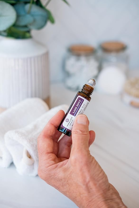 Vitality Extracts Lash Envy Roll-On - Eyelash Enhancing Serum, Essential Oil Blend, Castor Oil, Thicker & Fuller Looking Lashes, Fatty Acids