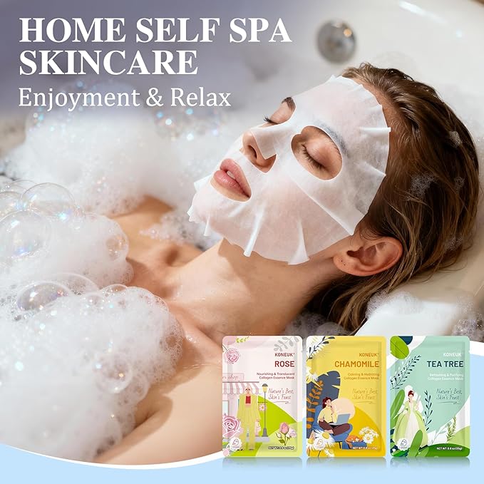 9 Pack Hydrating Face Masks Skincare, Bulk Sheet Face Mask for Dry Skin, Collagen Facial Masks Spa Gifts for Women Skin Care, Valentines Day Gifts, Mothers Day Gifts for Mom, Teacher and Nurse Gifts