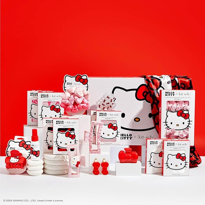 Hello Kitty x Kitsch Hair Clips for Women - Durable, Strong Hold All Day, Cute Claw Clips, Hello Kitty Stuff for Girls | Ideal Gifts for Women - Red Bow Shape, 1pc