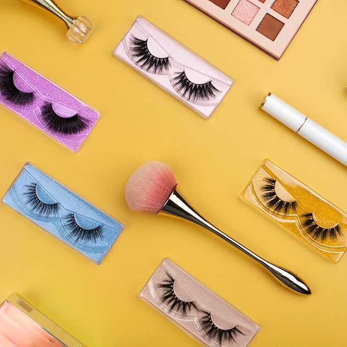 Wholesale Lashes, 3D Faux Mink Eyelash Bulk, 18mm Handmade Reusable Eye Lash, Dramatic Fluffy False Lash with Glitter Portable Packing (30 pairs - A02)