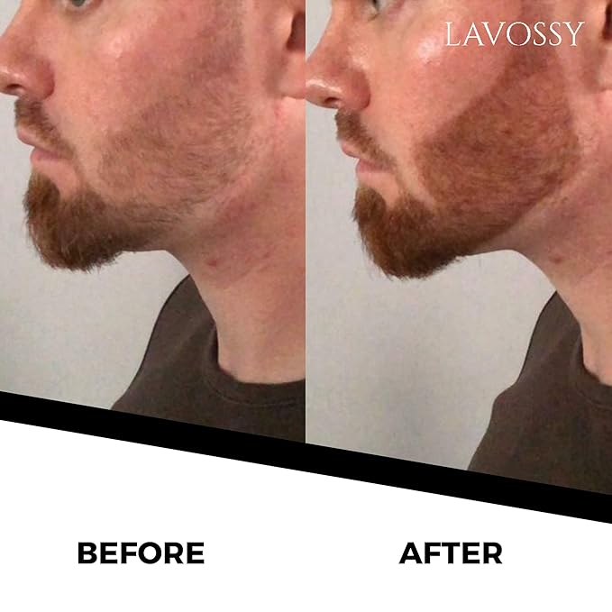LAVOSSY Beard Pencil - Light Brown Pack of 3 - Long Lasting and Easy to Use Pen with Blending Brush for Sleek, Natural, Water/Sweat Proof Results