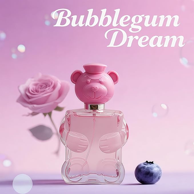 A CENTER 4PCS Perfume Set for Women - Floral Fragrance Gift Set with Vanilla,Sweet Fruity, Eau De Parfume| 3.4 Fl Oz Each Women's Cologne(Valentine Milano,Mon Amour Paris,Honey Bear Pink/White)