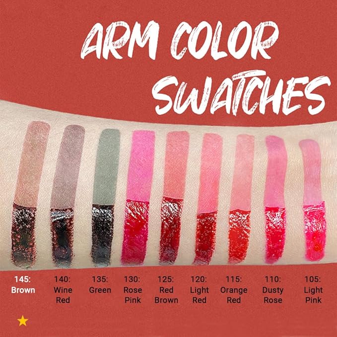 evpct Brown Lip Stains Peel off, Peel off Lip Liner Tattoo Lip Stain Tint Gloss Marker Makeup, Long Lasting Waterproof 24 Hours Matte Finish Transfer-proof Pigmented Color Stay Lipsticks, 145#