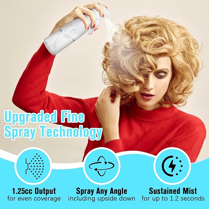 Fun Gift Spray Bottle For Hair,Continuous Water Mister for Hairstyling, Salons, Cleaning, Plants,Essential Oil Scents,Ultra Fine Mist Sprayer,6.8 OZ /200 ML-White(Christmas Gifts)
