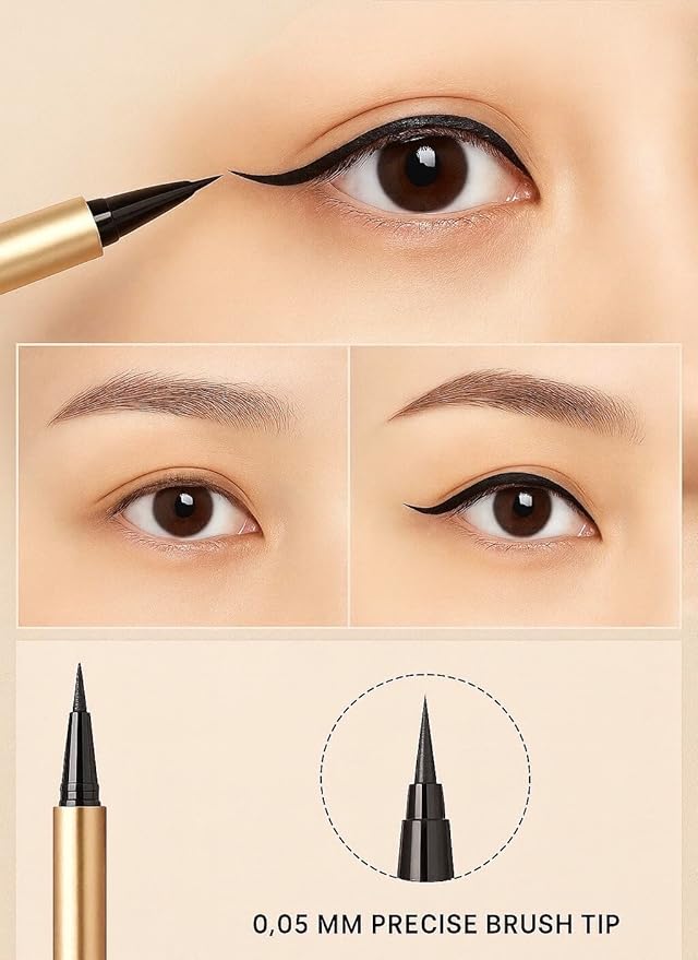 Vegan Waterproof Liquid Eyeliner Pen – Black, Smudge-Proof, Long-Lasting, Precise Tip, Easy Application, All-Day Wear