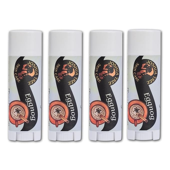 Joshua Tree Organic Lip Balm: 25 Flavor Varieties Made with Beeswax (4-pack, Egg Nog)
