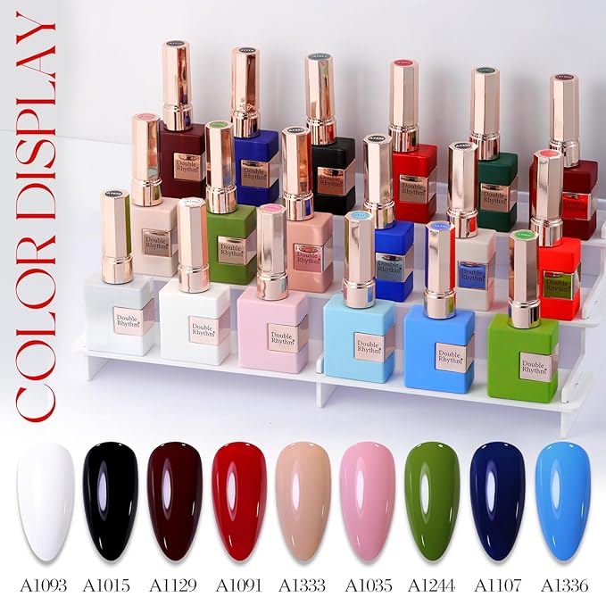 Double Rhythm 15ML Gel Nail Polish Pure Sheer Same Color Same Bottle Soak Off Gel Polish Art Manicure Salon DIY at Home for Women (Neon Red-A1422)