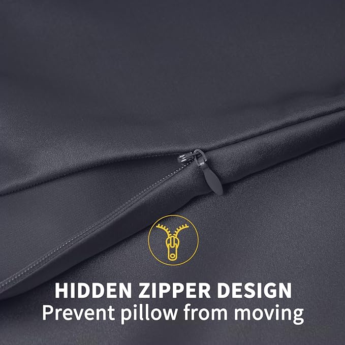 ZIMASILK 100% Pure Mulberry Silk Pillowcase for Hair and Skin Health,Soft and Smooth,Both Sides Premium Grade 6A Silk,600 Thread Count,with Hidden Zipper,1pc (Queen 20''x30'',Dark Gray)