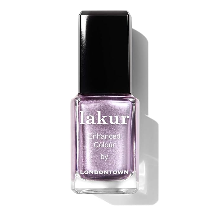 LONDONTOWN lakur Nail Polish - Chip-Resistant, Non-Toxic, Conditions & Hydrates Nails | Shimmery Metallic Purple, Brill-ant, .40 fl oz