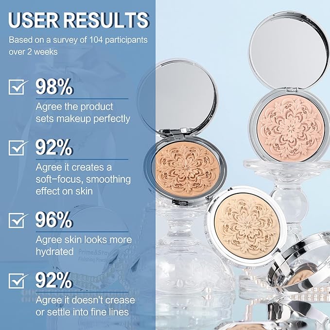 SuperFreeze Pressed Setting Powder, Freeze-Dried Skincare Powder for All-Day Oil Control, Pore-Blurring Matte Finish with Hyaluronic Acid & Niacinamide, Smooth Crease-Resistant Compact (Natural)