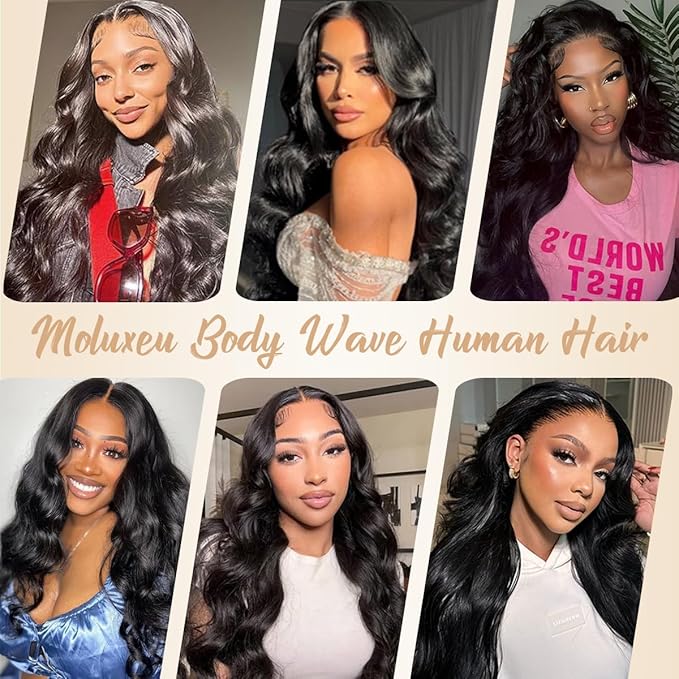 12A Human Hair Bundles 22 24 26 28 Inches Body Wave Bundles Human Hair 100% Unprocessed Brazilian Virgin 4 Bundles Human Hair Extensions Quick Weave Natural Black