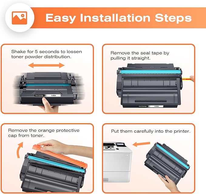 148A Toner Cartridge (with Chip) Replacement for HP 148A /148X W1480a Black LaserJet Toner Cartridge Compatible for HP Pro 4001dw 4001dn 4001n LaserJet Pro MFP 4101fdw 4101fdn Printer